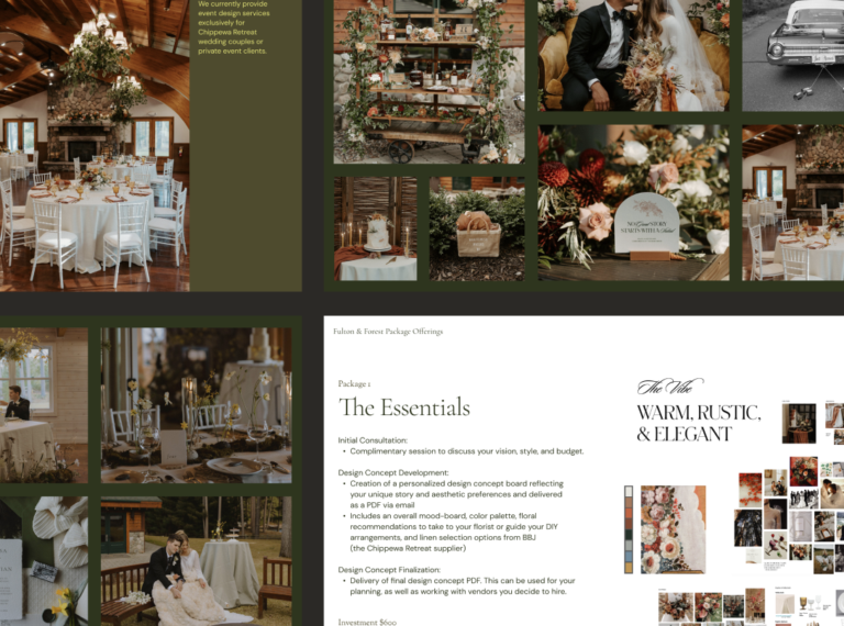 screenshot of a slide deck about designing the look and feel of a wedding